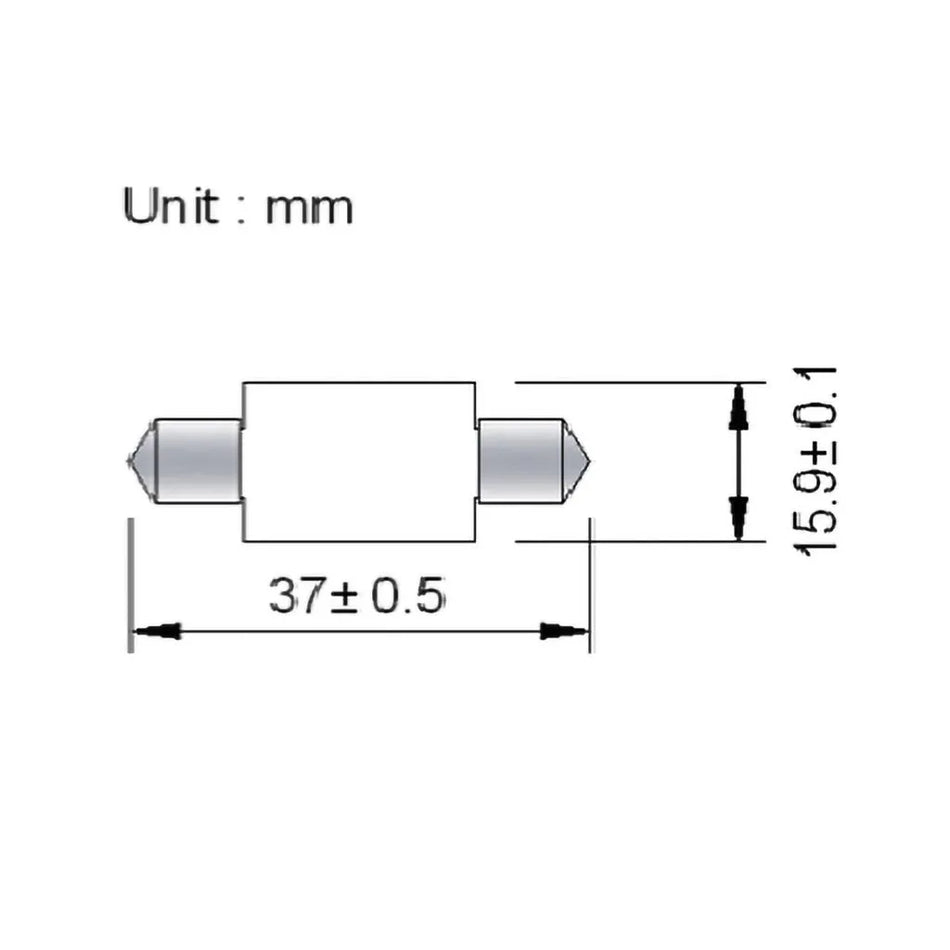 Festoon 6 LED 37mm Cool White