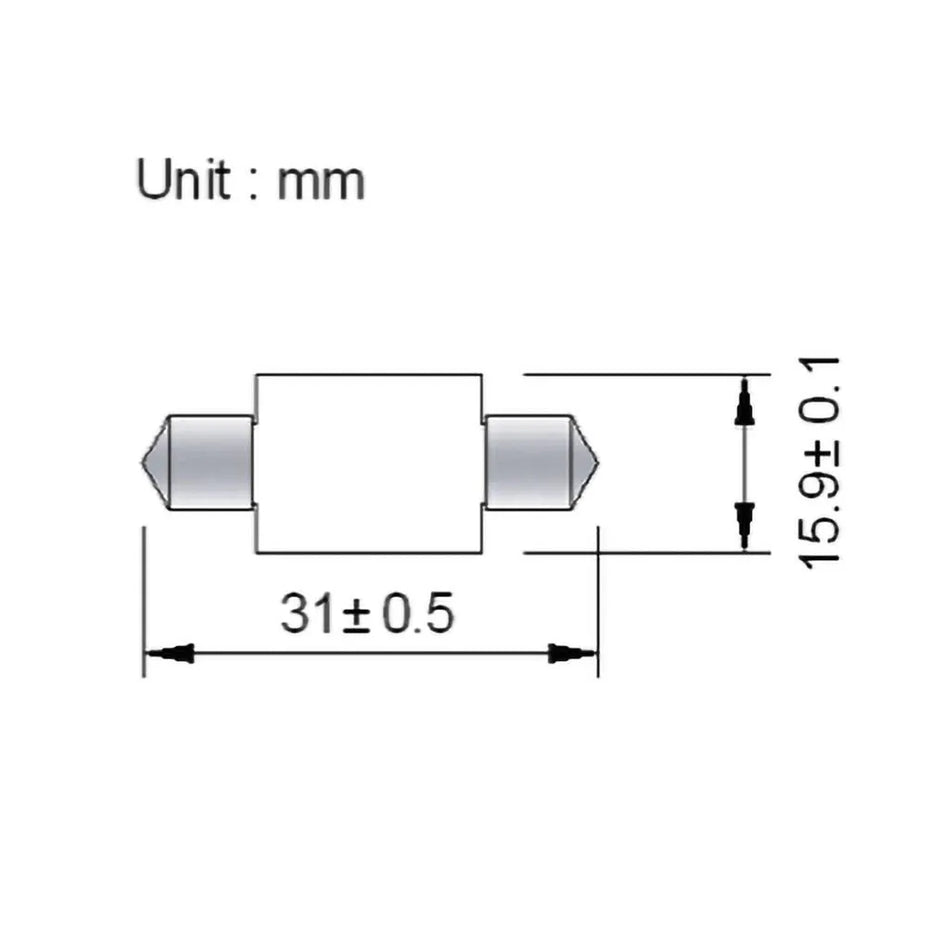 Festoon 4 LED 31mm Cool White