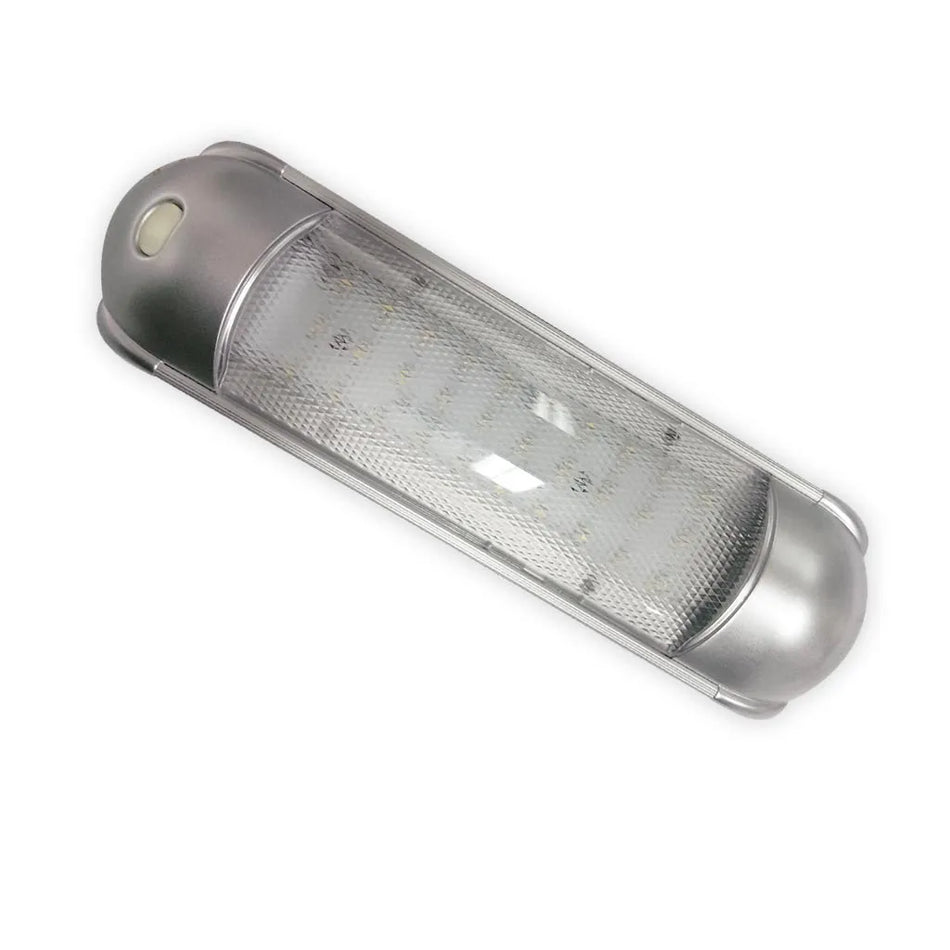 Silver Interior Light - 30 LED Warm White with Switch 12/24V DC