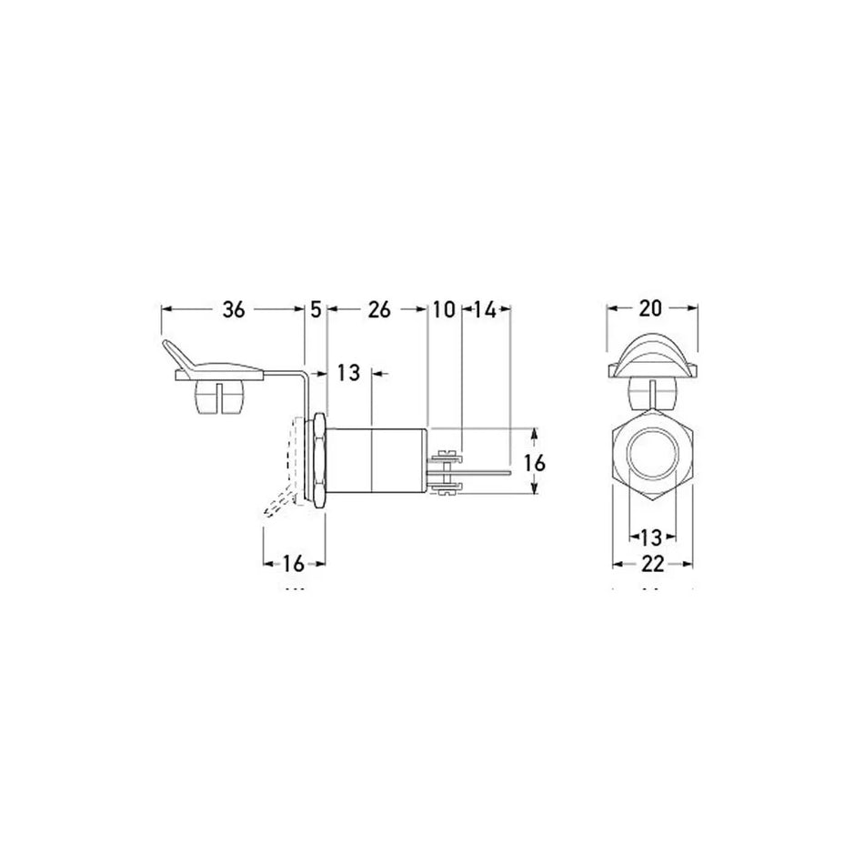 Hella 2 Pole Socket with Insulated Earth