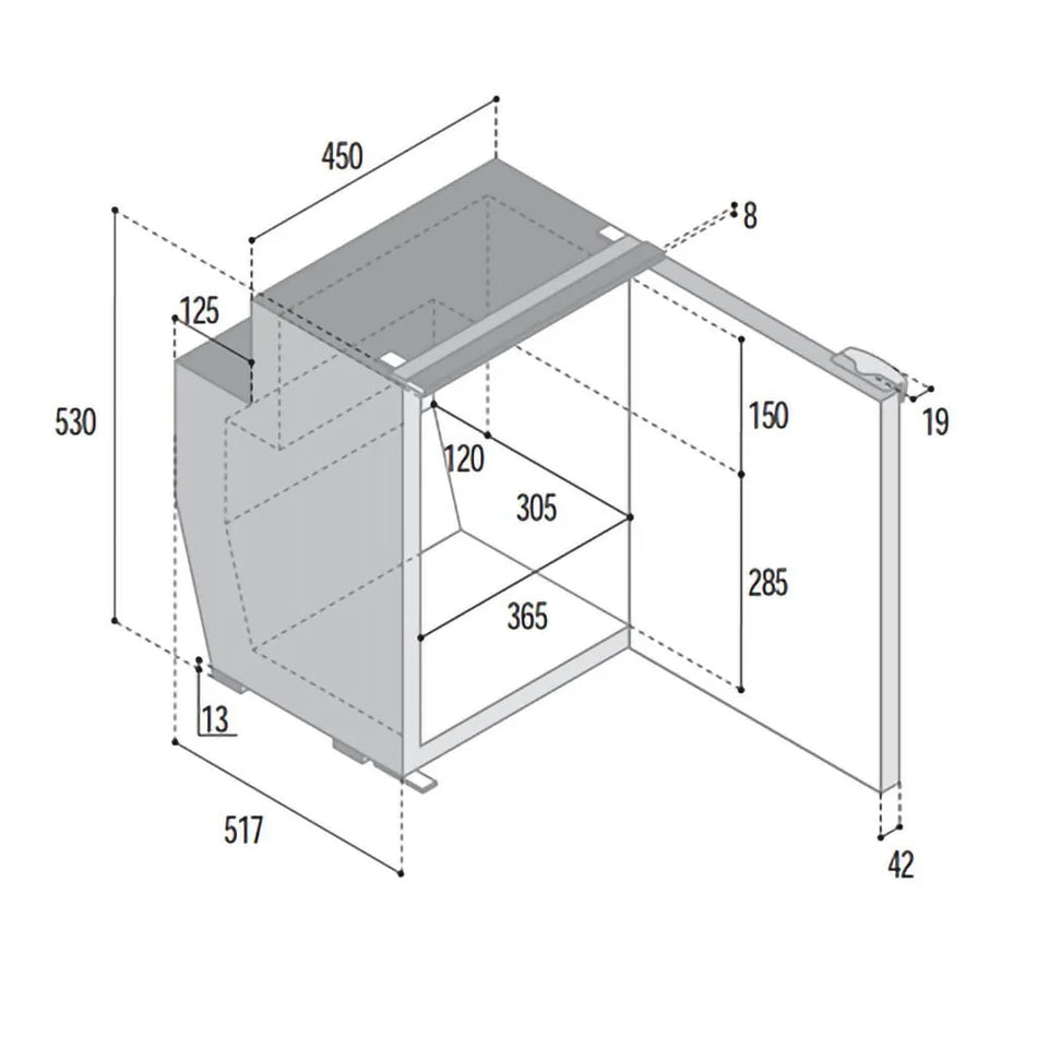 Vitrifrigo 62 Litre 12/24V Compressor Fridge Freezer C62I