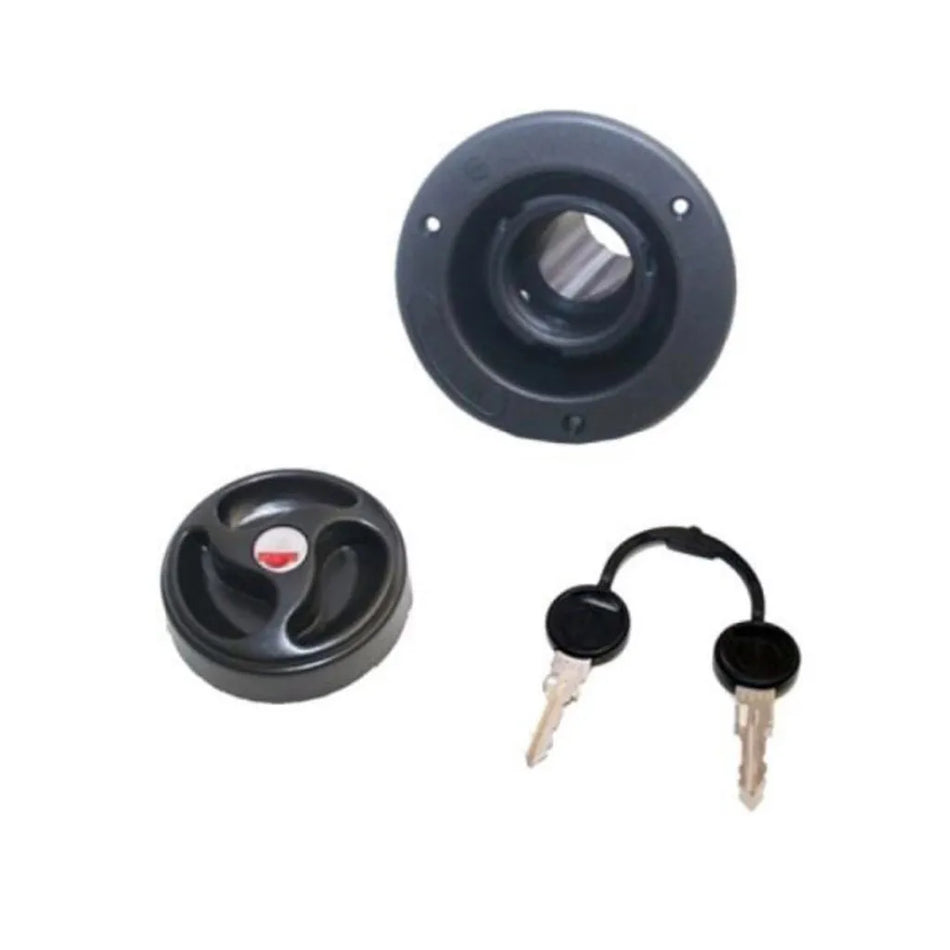 Water Tank Filler 40mm with Locking Cap-Black