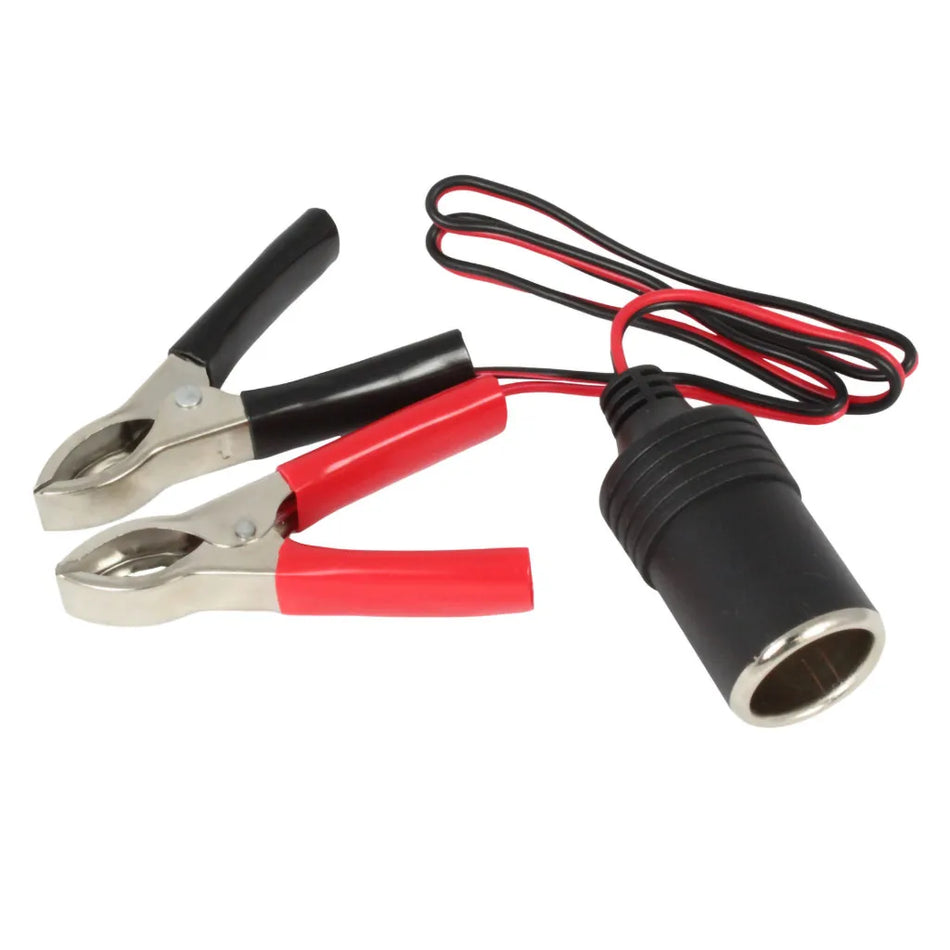 Battery Clips to 12V Female Plug