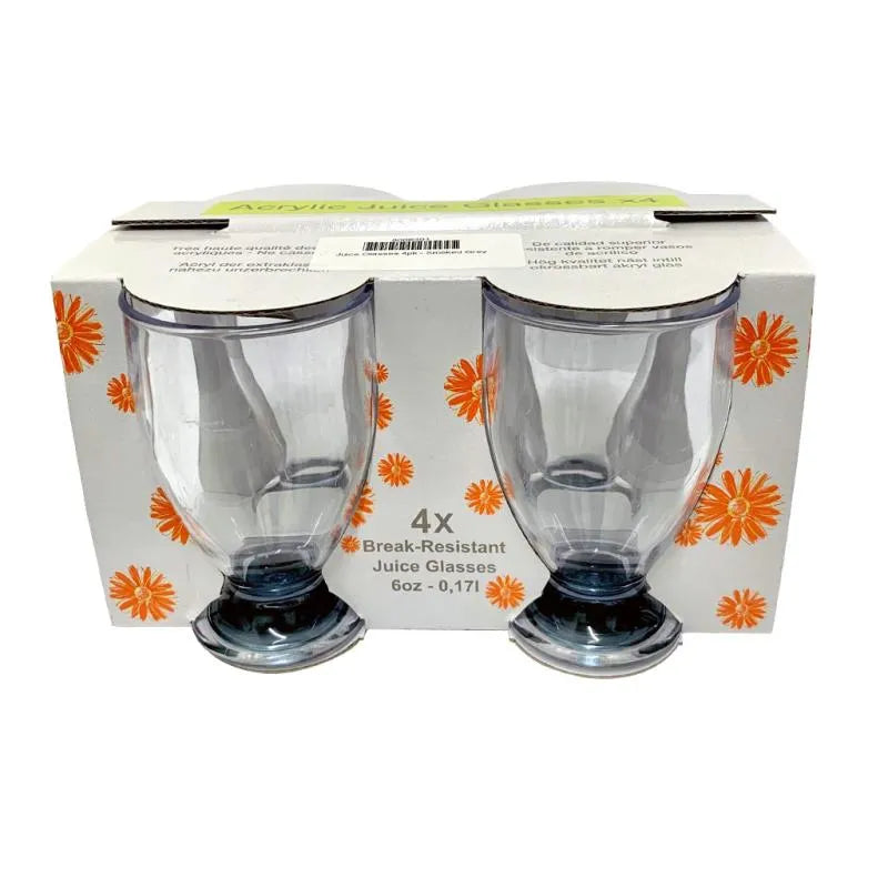 Juice Glasses 4 Pack Smoked Grey
