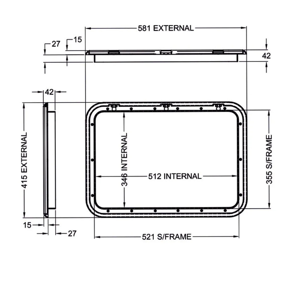 Coast Service Door 3 With Locks - White (415 X 581MM)