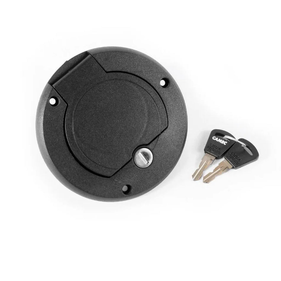 Camec Lockable Water Filler - Black - right hand hinge