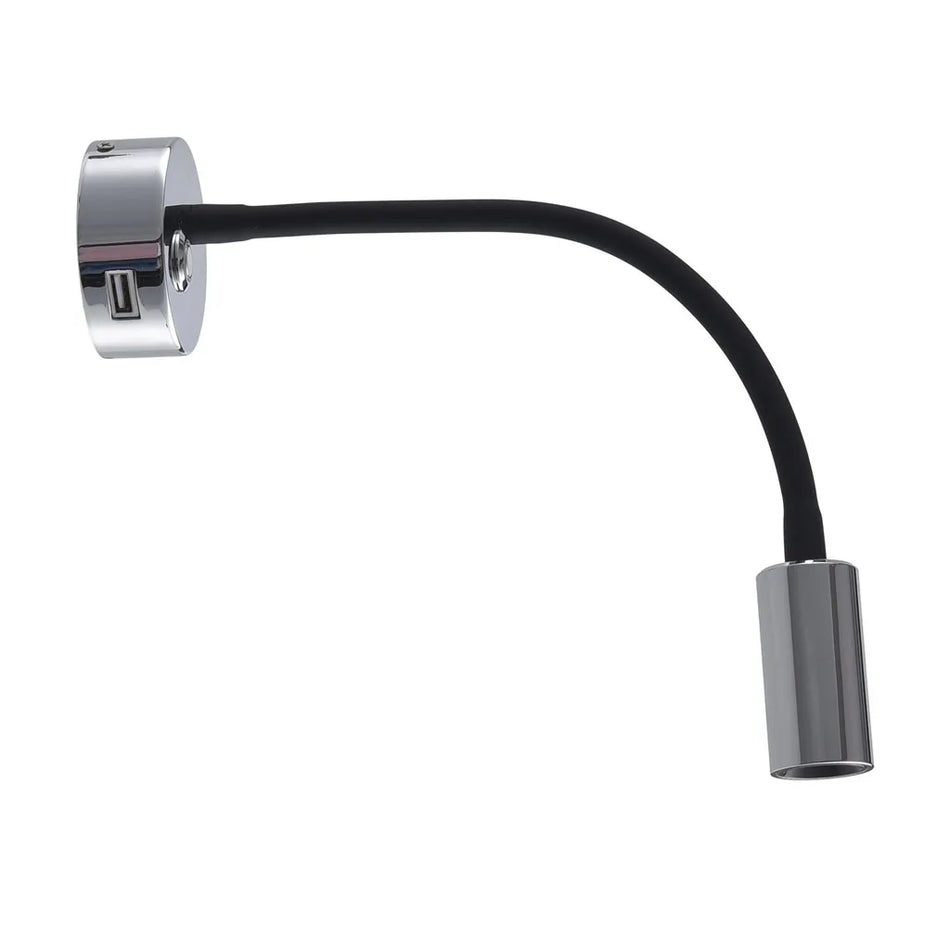 Nouva LED S5 - Latitude - Goose-Neck Reading Light w/ USB Charger