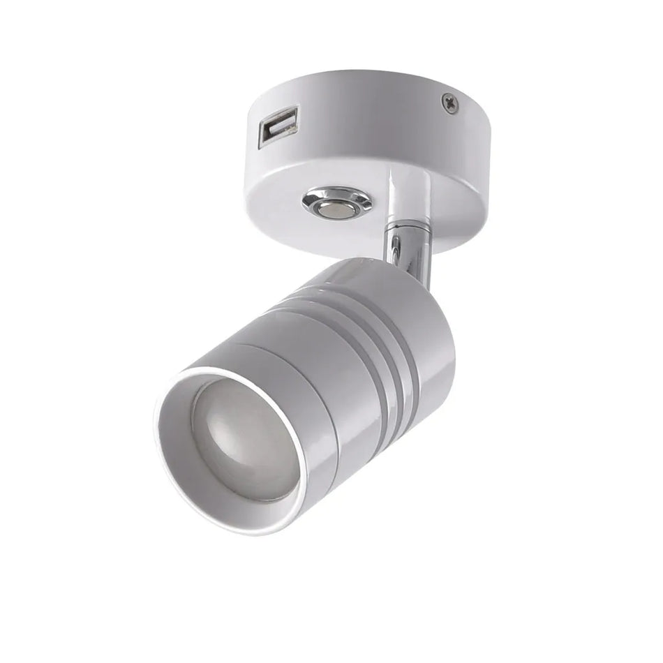 Nouva LED S5 - Supernova - LED Reading Light w/ USB Charger - White