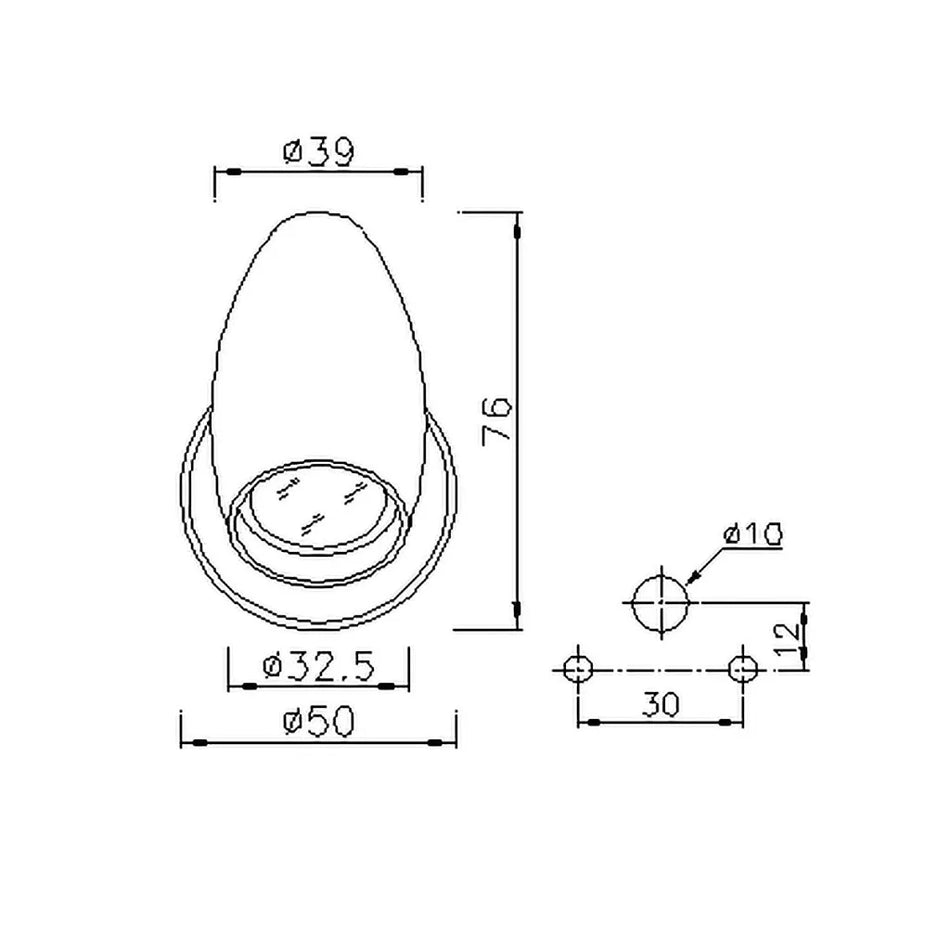 Nouva LED S5 - Luna - Retro LED Reading Light - White