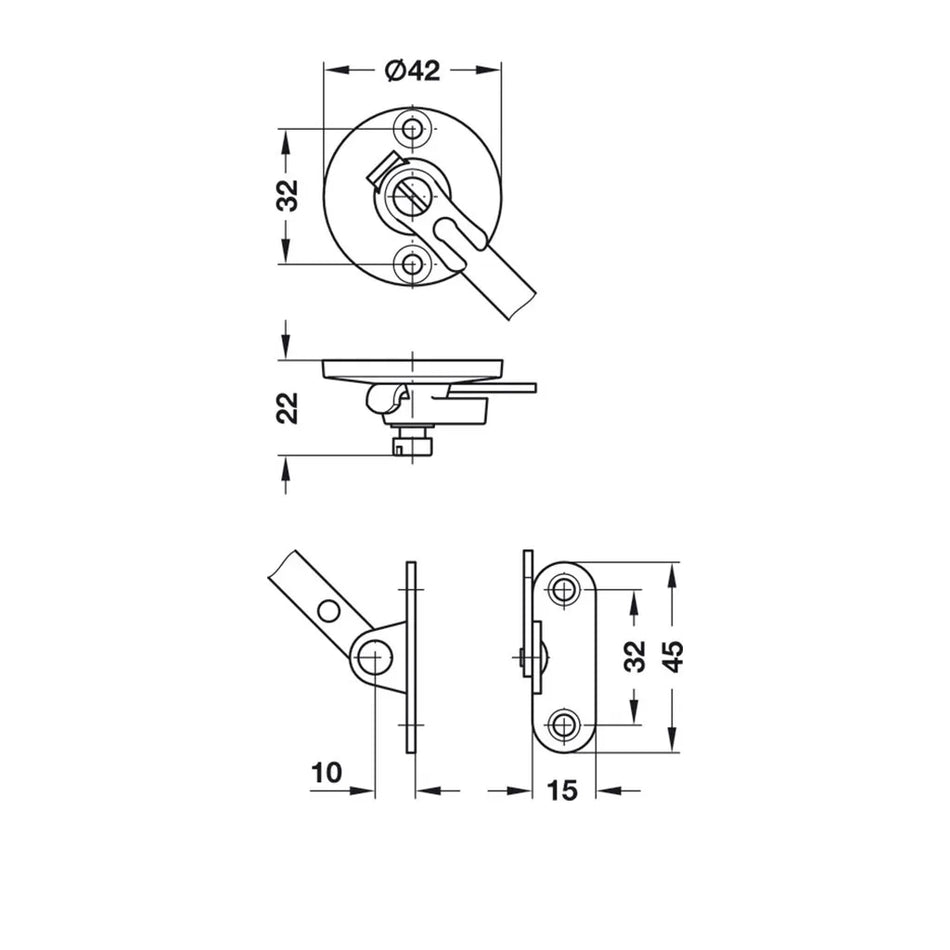 Cupboard stay with braking mechanism