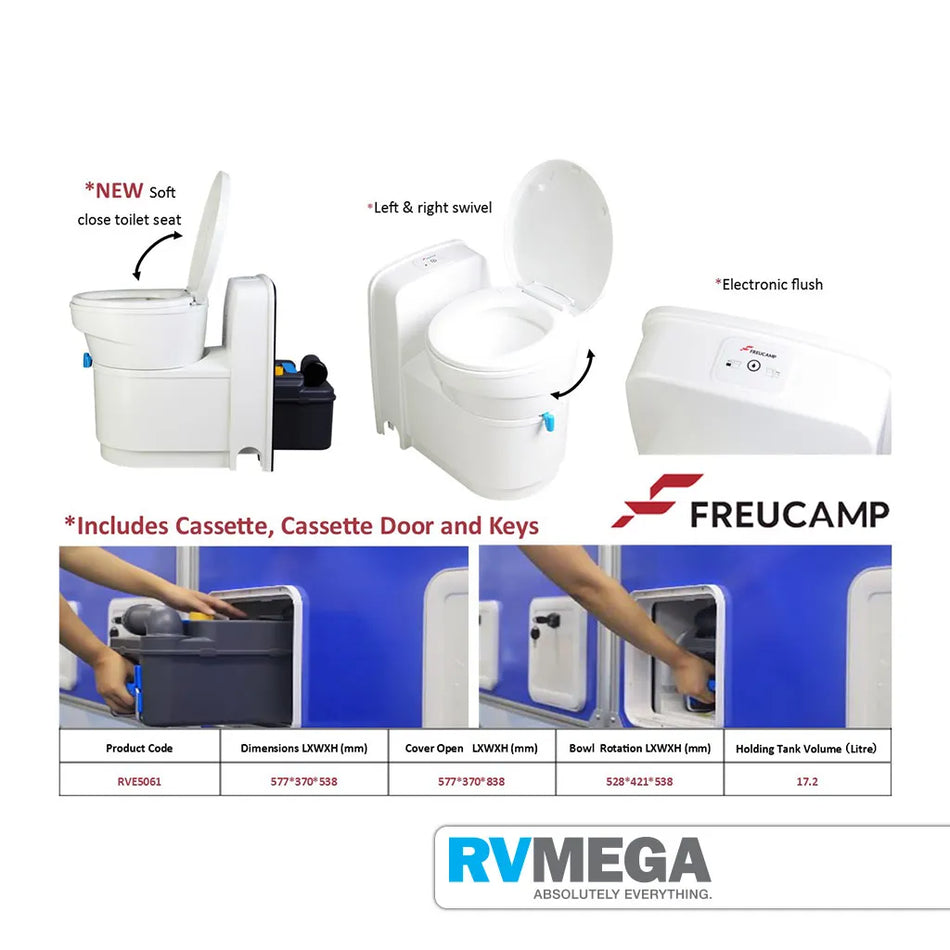 Swivel Cassette Toilet with Door - FreuCamp