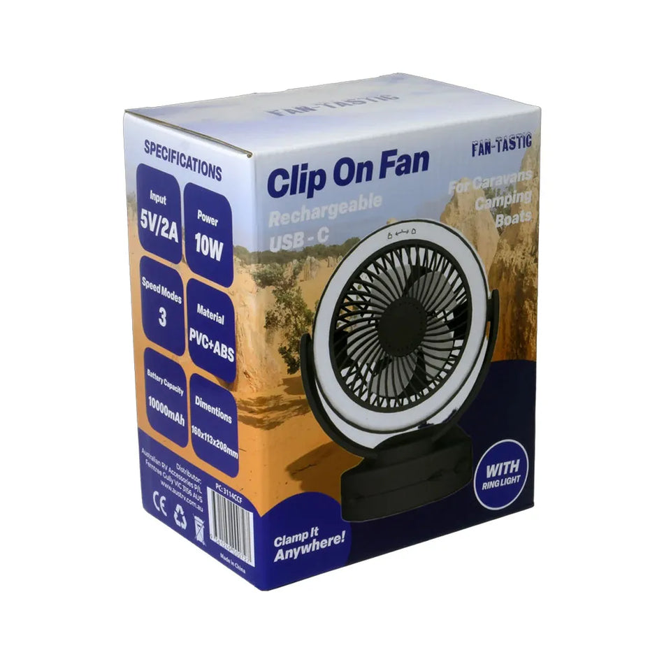 Fantastic 12V LED Rechargeable Clip On Fan