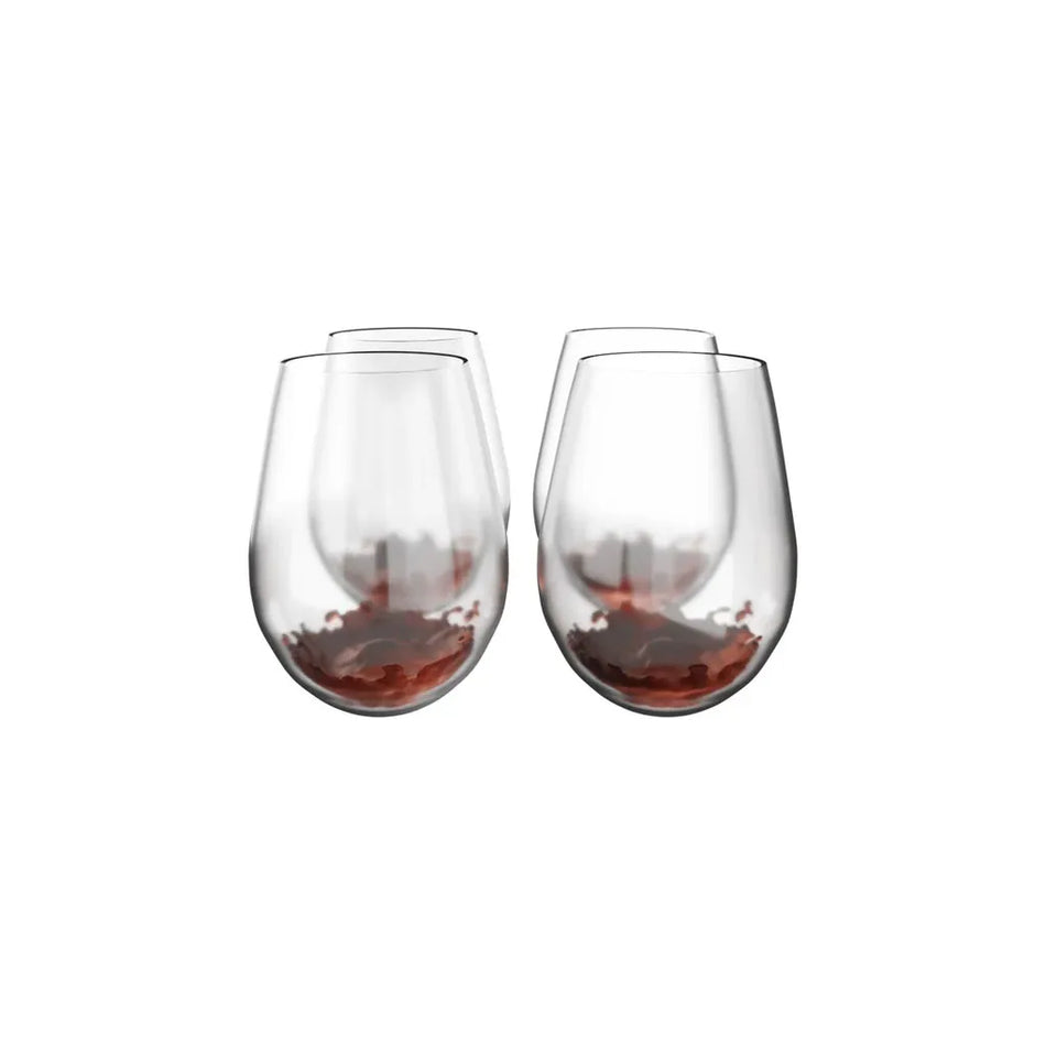 Triton Crystal Clear Stemless Wine Glass 20oz 4 Pack